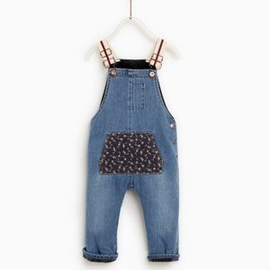 Zara Lined Denim Overalls 12-18 NWT